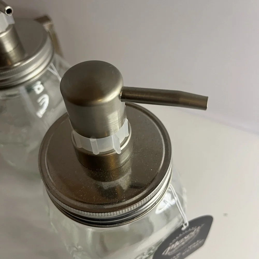 Mason Clear Glass Soap Pump Set